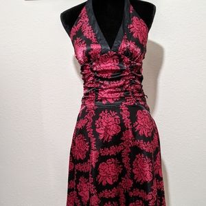 Red and black floral dress, size 3/4
